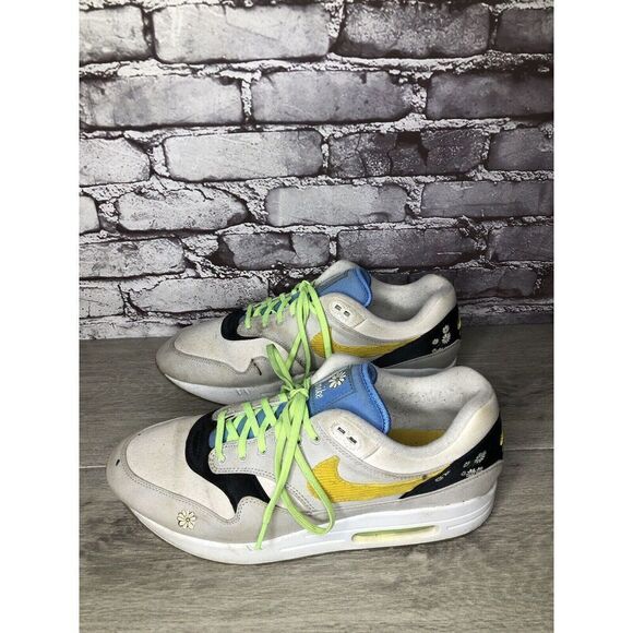 Nike Air Max 1 Daisy White Grey Black Yellow Sneakers Men 12M US/46 CW6031-100 - Picture 9 of 16